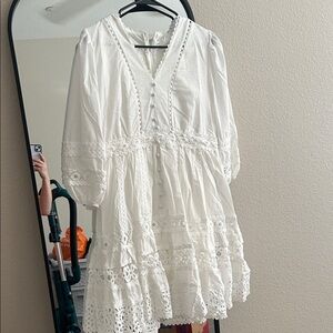 White Lace Boho Dress